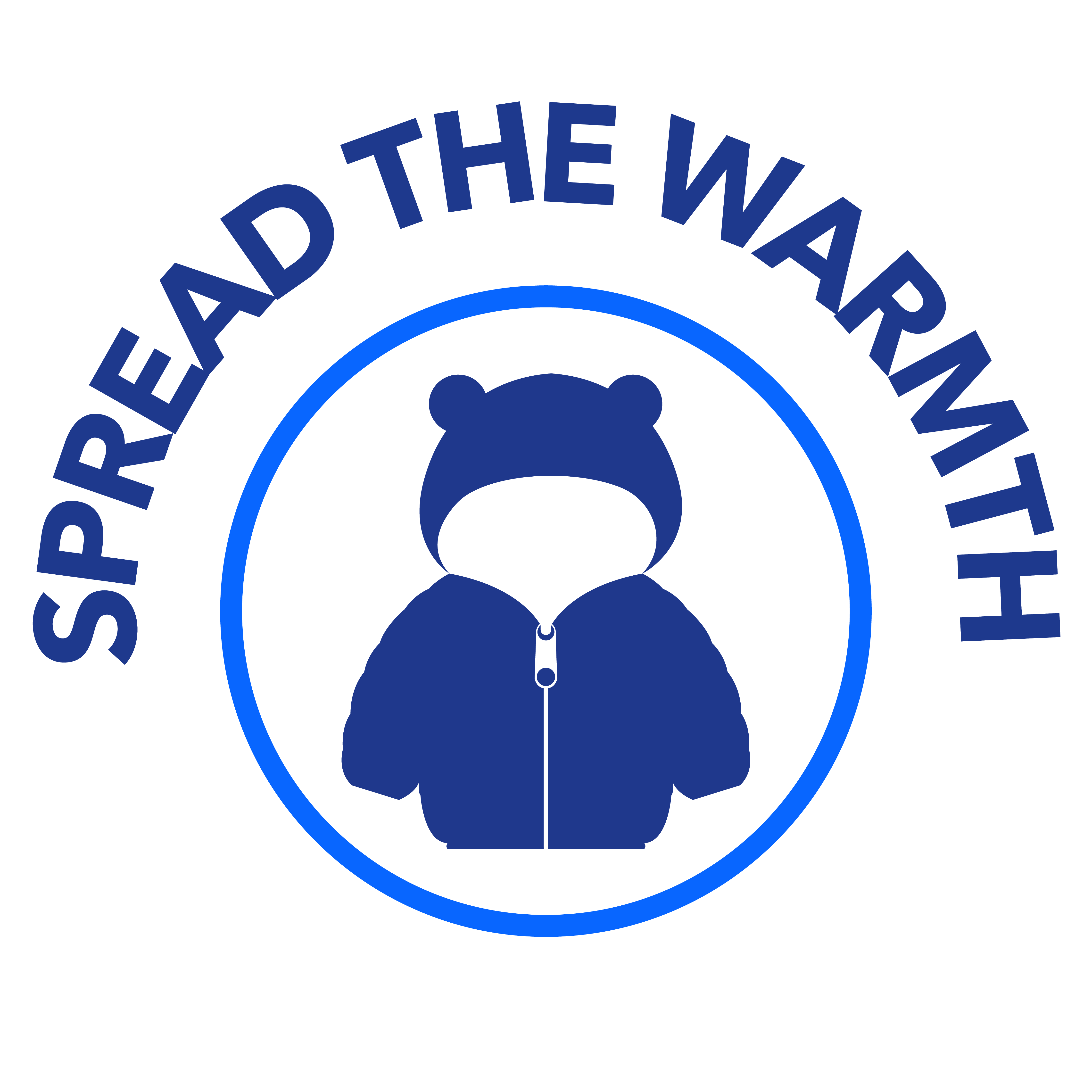 spread the warmth logo with a child's coat